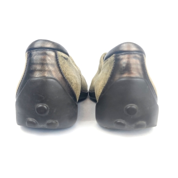 Donald J Pliner Suede Olive/Black Slip-on Loafer - Picture 4 of 5